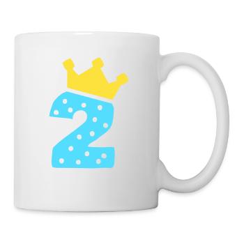 2 Krone 2 Geburtstag 2 Jahre - Tasse - Weiß - Rechts