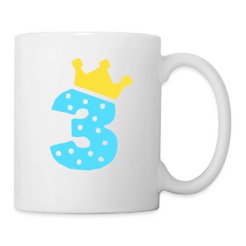 3 Krone 3 Geburtstag 3 Jahre - Tasse - Weiß - Rechts
