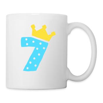 7 Krone 7 Geburtstag 7 Jahre - Tasse - Weiß - Rechts