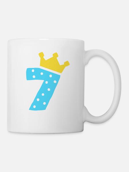 7 couronnes 7 anniversaire 7 ans - Mug blanc - blanc