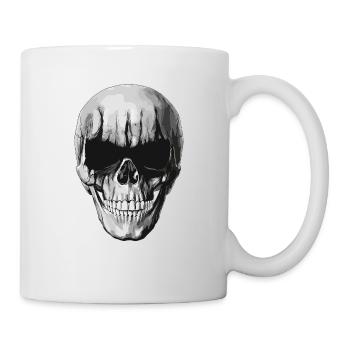 Crâne de Black Metal - Mug blanc - blanc - Droite