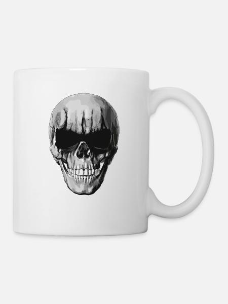 Black Metal Totenkopf - Tasse - Weiß