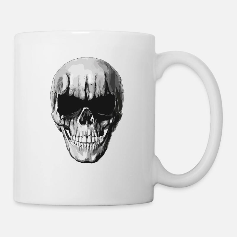 Black Metal Totenkopf - Tasse - Weiß