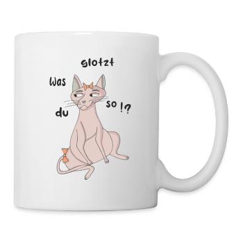 Was glotzt du so - Tasse - Weiß - Rechts