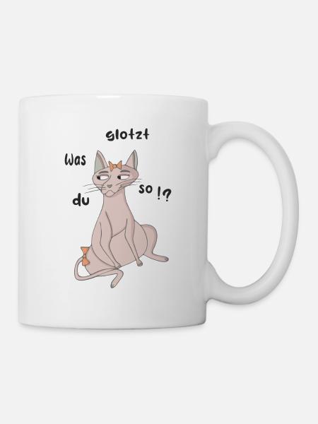 Was glotzt du so - Tasse - Weiß