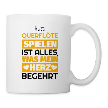 Querflöte Geschenke - Tasse - Weiß - Rechts