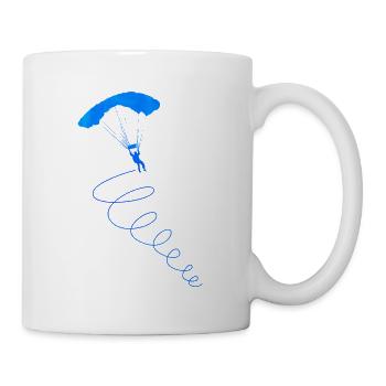 Retro Graphic Paragliding Paraglider Parachute Sky - Tasse - Weiß - Rechts