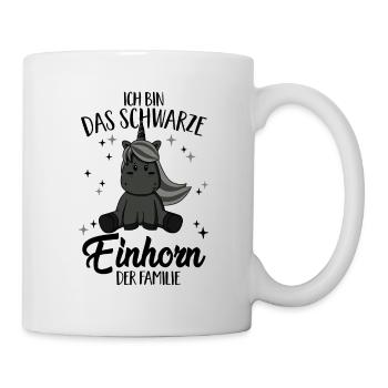 Das schwarze Einhorn der Familie Schwarzes Schaf - Tasse - Weiß - Rechts
