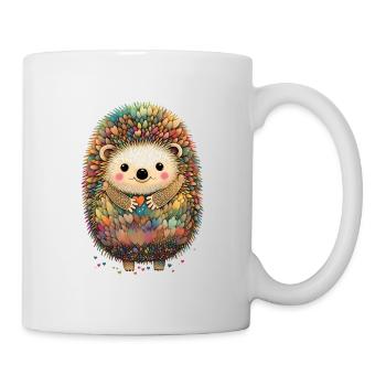 Igel mit Herz und Blumen Valentinstag Liebe Tier - Tasse - Weiß - Rechts