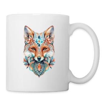 Fuchs Aquarell Mandala Yoga Waldtier Spirituell - Tasse - Weiß - Rechts