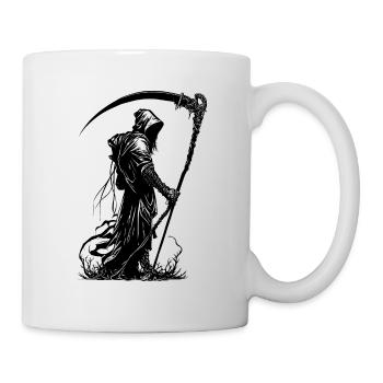 Sensenmann Tod Bestatter Halloween Kostüm Sense - Tasse - Weiß - Rechts