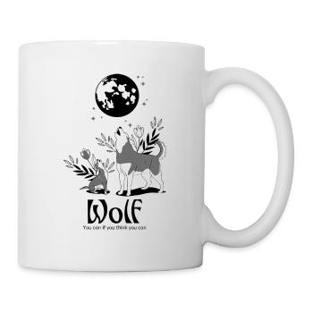 Wolf Cartoon retro style - Tasse - Weiß - Rechts