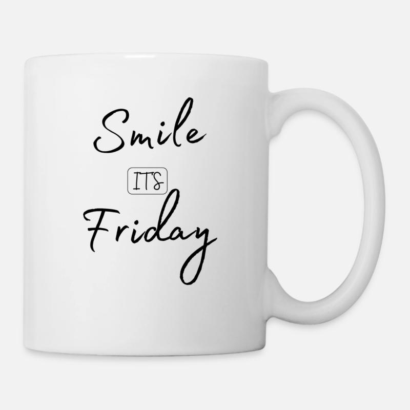 Souriez c’est vendredi - Mug blanc - blanc