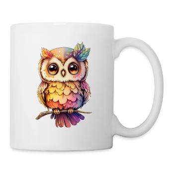 Colorful Owl Animal Bird Eagle Owl Night Child Baby Pajamas - Mug - white - Right