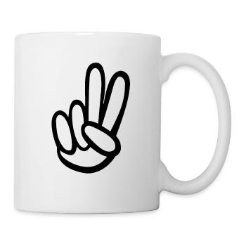 Peace black handzeichen worldwide - Tasse - Weiß - Rechts