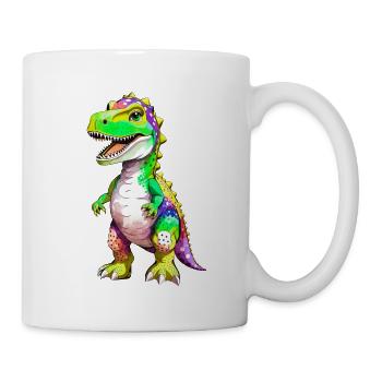 Rainbow T-Rex Dinosaur - Mug - white - Right
