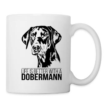 La vie des dobermans est meilleure Chiens Chiens Wilsigns - Mug blanc - blanc - Droite