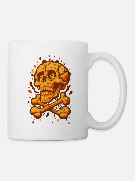 Graffiti Piraten Schädel - Tasse - Weiß