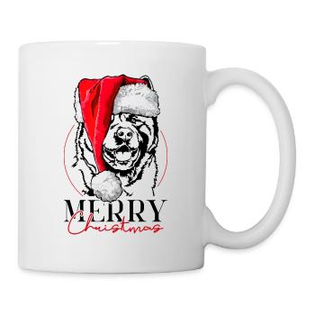 Père Noël américain Akita joyeux Noël chien Wilsigns - Mug blanc - blanc - Droite