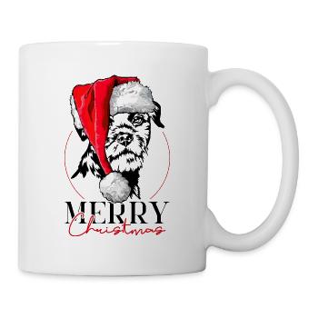 Santa Border Terrier Merry Christmas Hund Wilsigns - Tasse - Weiß - Rechts