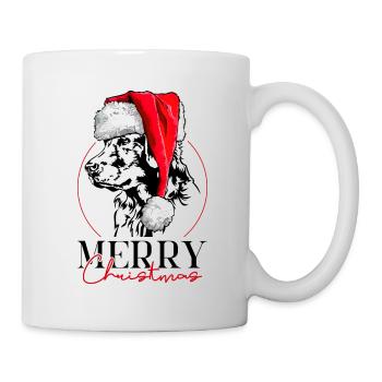 Père Noël Golden Retriever Joyeux Noël Wilsigns - Mug blanc - blanc - Droite