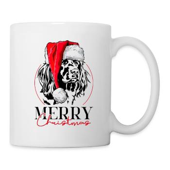 Santa Kleiner Münsterländer Merry Christmas Hunde - Tasse - Weiß - Rechts