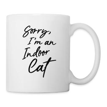 Désolé, je suis un chat d’intérieur - Mug blanc - blanc - Droite
