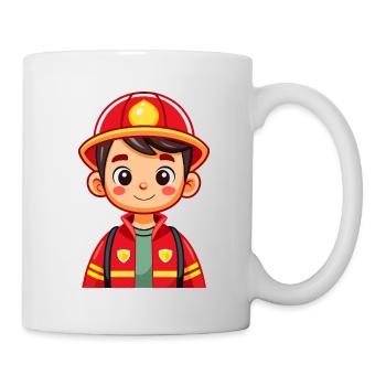 Héros en rouge le pompier - Mug blanc - blanc - Droite