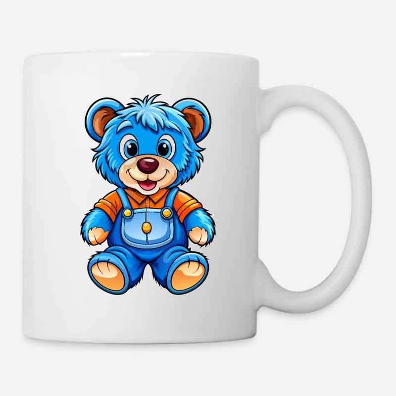 Blauer Teddy - Tasse - Weiß