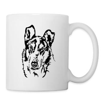 Collie à poil court Portrait chiens chien Wilsigns - Mug blanc - blanc - Droite