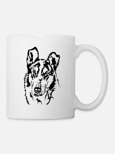 Kurzhaar Collie Portrait Hunde Hund Wilsigns - Tasse - Weiß