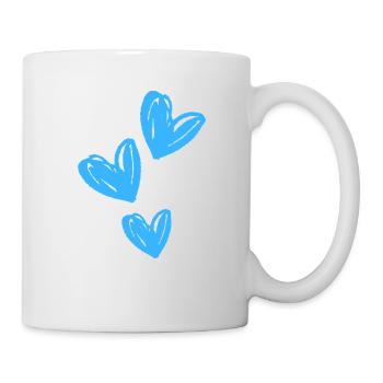 Hearts Blue Icon - Mug - white - Right