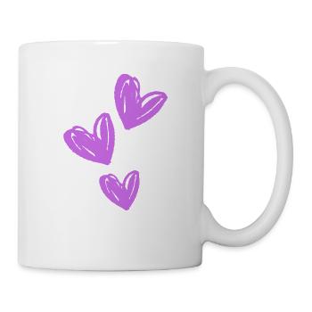 Coeurs Icône Violet - Mug blanc - blanc - Droite
