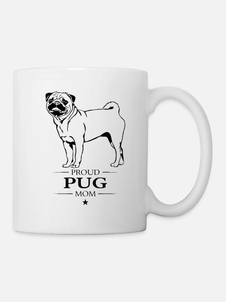 Pug Mom Hunde Hund Mops Wilsigns - Tasse - Weiß