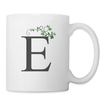 E with shamrocks - Mug - white - Right