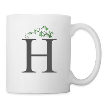 H with shamrocks - Mug - white - Right