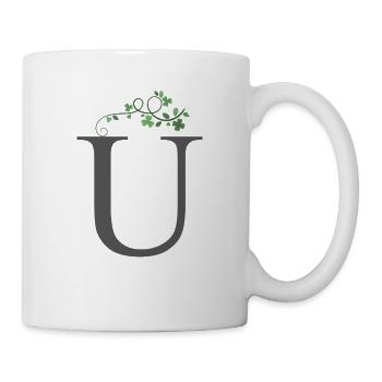 U with shamrocks - Mug - white - Right