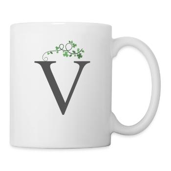 V mit Kleeblätter - Tasse - Weiß - Rechts