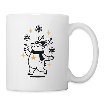 Les rennes dansent à travers l’hiver étoilé - Mug blanc - blanc - Droite