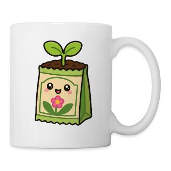 Kawaii Pflanzensäckchen mit Blume - Tasse - Weiß - Rechts