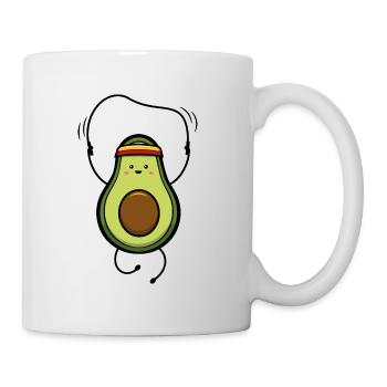 Avocado workout training skipping fitness fun - Mug - white - Right