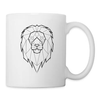 Löwe Geometrisch Geometrie - schwarz - Tasse - Weiß - Rechts