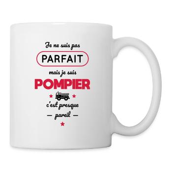 Je ne suis pas parfait mais je suis pompier - Mug blanc - blanc - Droite