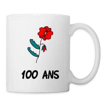 100 ANS. 100e ANNIVERSAIRE. ANNIVERSAIRE 100 ANS. - Mug blanc - blanc - Droite