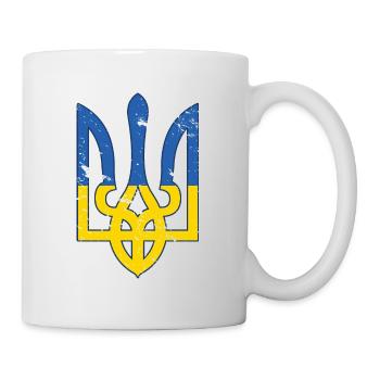 Ukraine Flag Symbol - Flag Of Ukraine - Distressed - Mug - white - Right