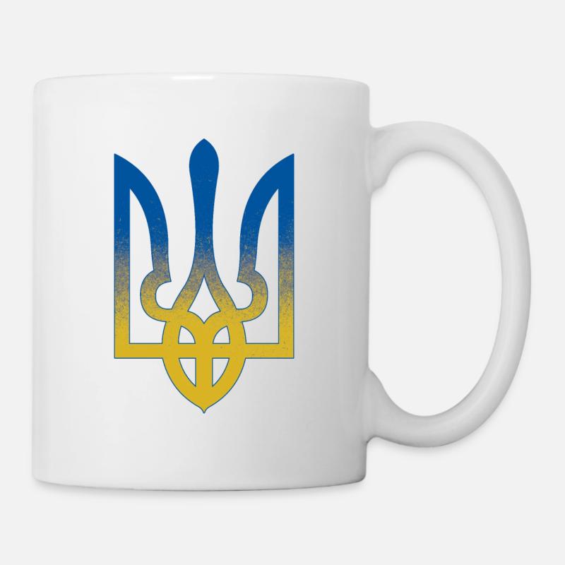 Symbole du drapeau de l’Ukraine - Drapeau de l’Ukraine - Mug blanc - blanc