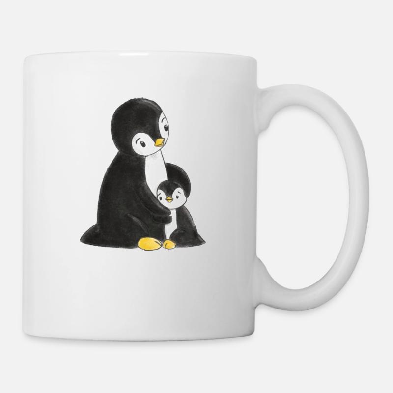 Pinguine kuscheln - Tasse - Weiß