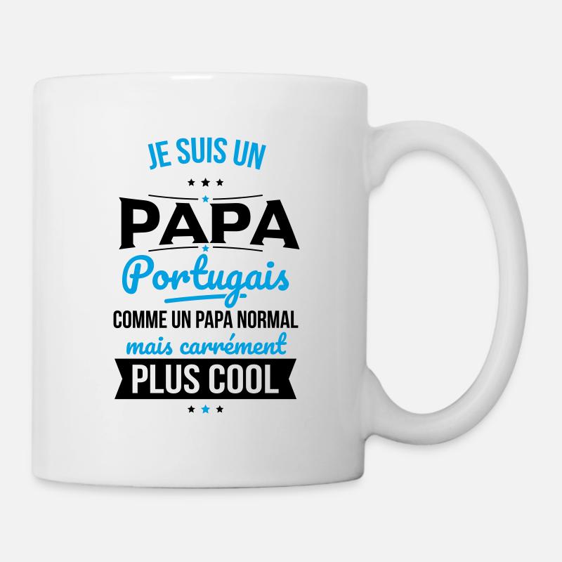 Papa Portugais comme un papa normal plus cool - Mug blanc - blanc