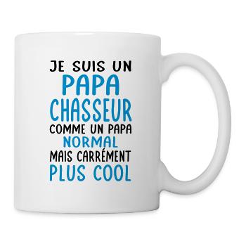 Papa chasseur comme papa normal plus cool - Mug blanc - blanc - Droite