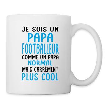 Papa footballeur comme papa normal plus cool - Mug blanc - blanc - Droite